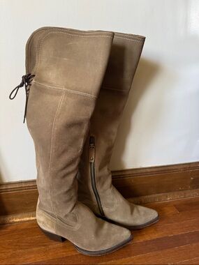 Frye Sacha OTK Boots Ash Suede